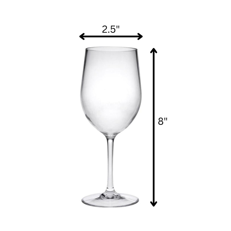 Leadingware Tritan Plastic Wine Glasses (Set of 4), Unbreakable, Bpa Free, 12Oz - Clear