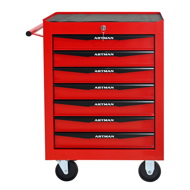 Rolling Metal Tool Chest With Drawers, Steel Storage Cabinet With Ball Bearing Slides
