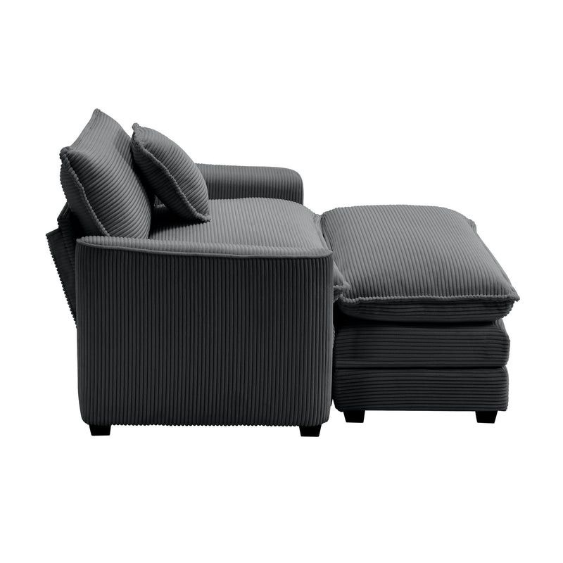 Classic Modern Comfortable Single Chair Deep Seat Sofa With Footstool