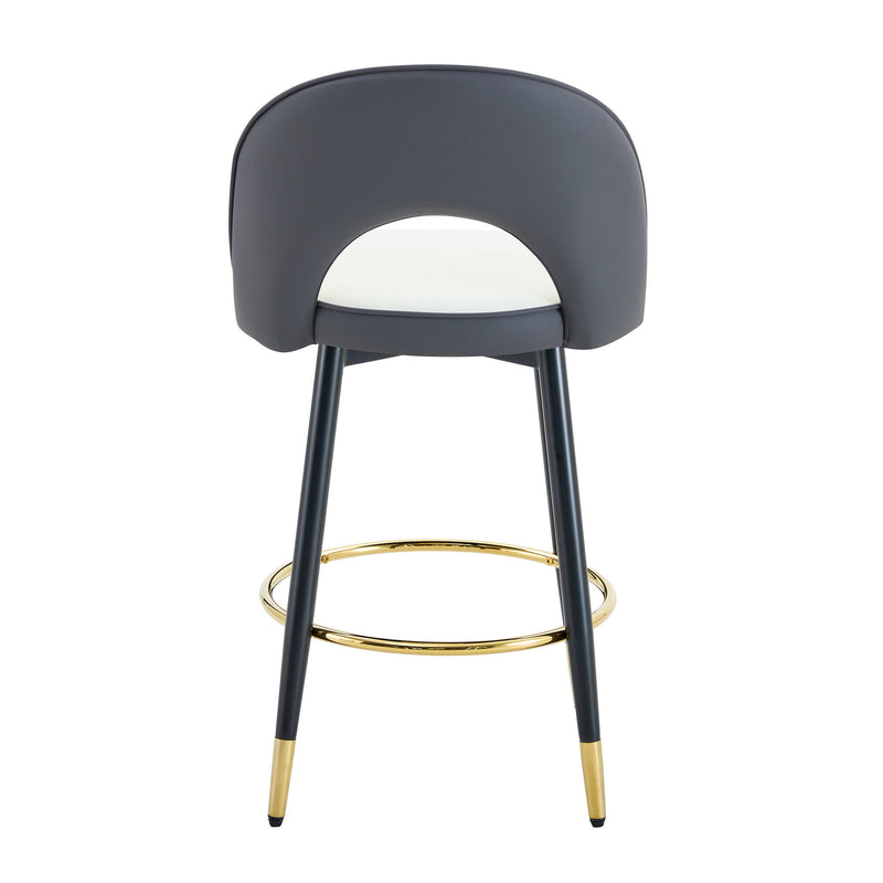 Upholstered Rotatable Bar Chair With Metal Legs For Dining Room
