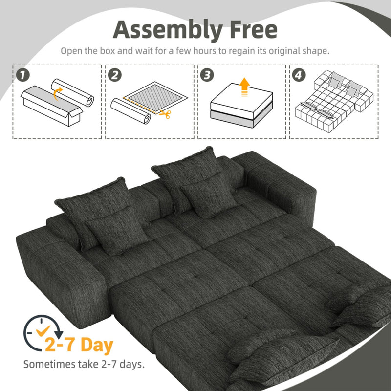 Modern Oversized Diy Combination, Modular Sectional Sofa With Pillows