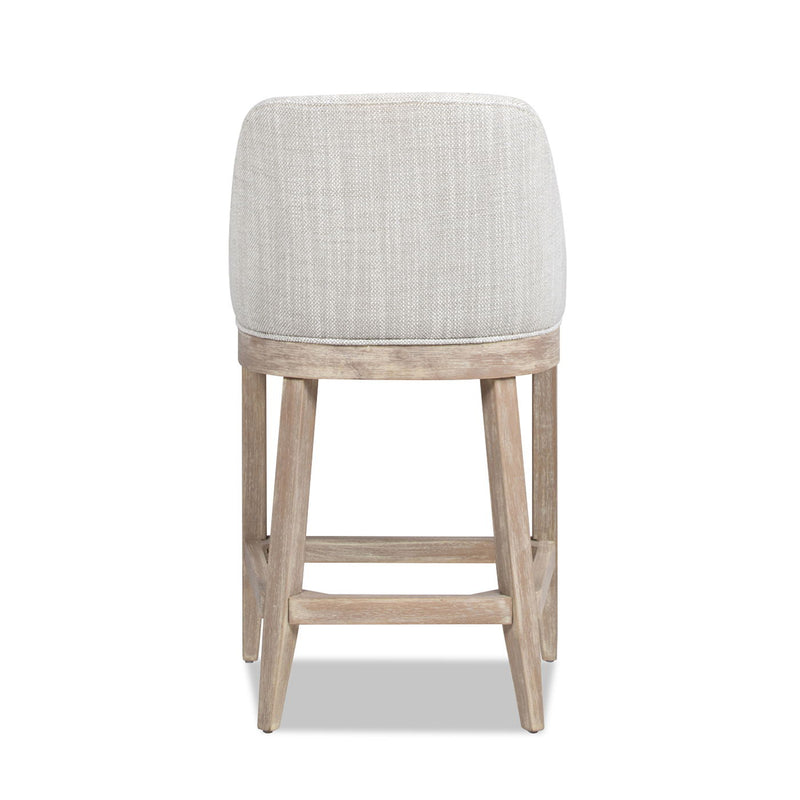 Newport - Coastal Curved Back Upholstered Counter Stool - Gray