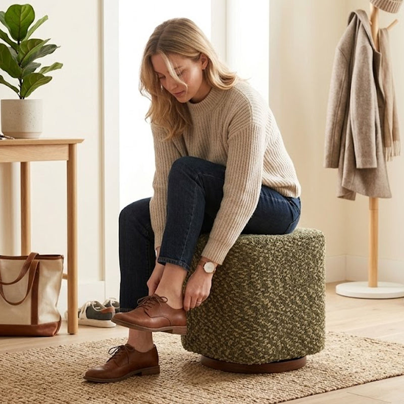Upholstered 360° Swivel Vanity Stool