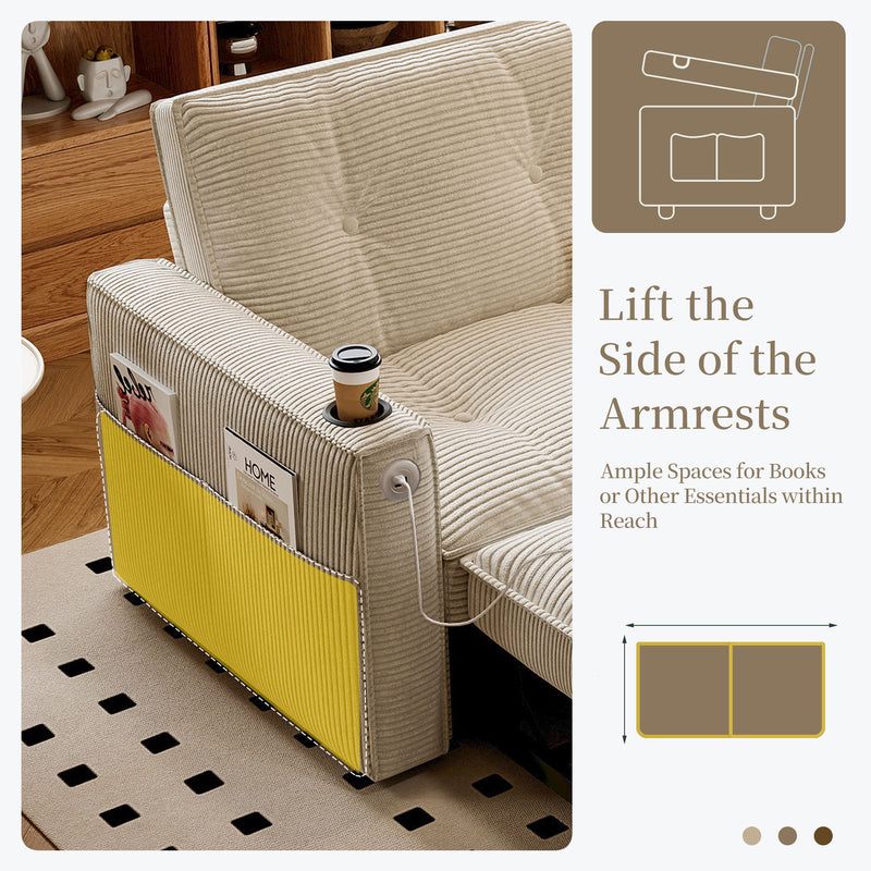 2 In 1 Convertible Sofa Bed For Living Rooms