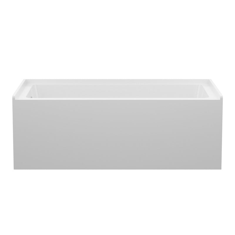 Alcove Soaking Bathtub With Skirt - Back-To-Wall Design, Compact - Glossy White