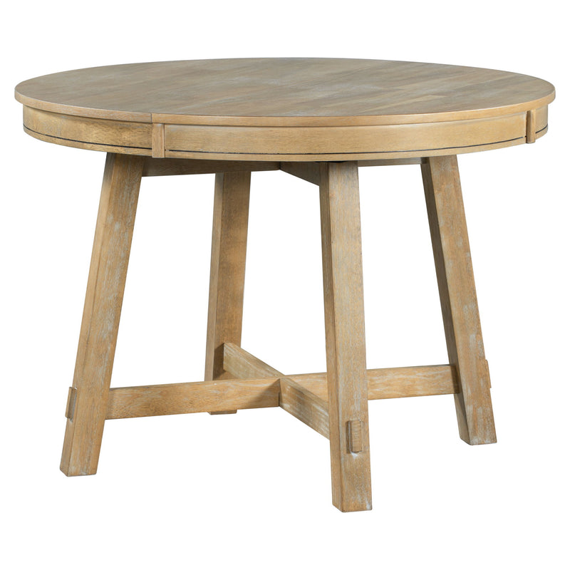 Gia - Round Extendable Dining Table With 16" Leaf Wood