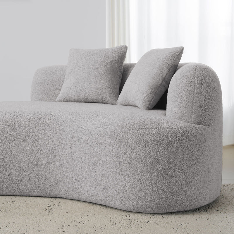 Curved 4 Seater Sofa For Small Spaces - Gray
