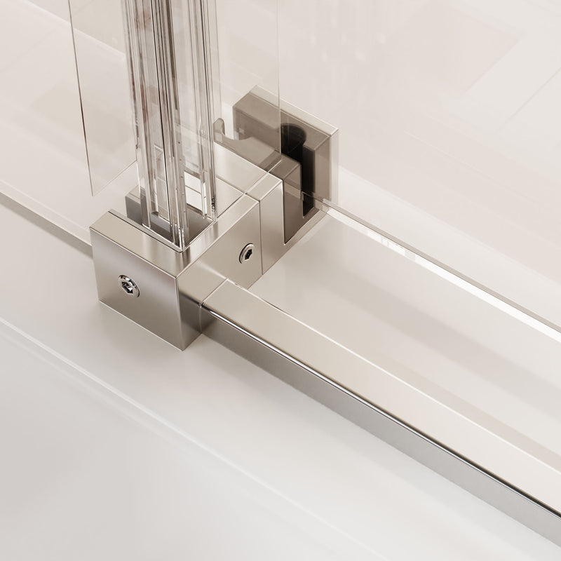 Frameless Single Sliding Shower Doors With Reversible Installation, 5 / 16" Tempered Glass - Chrome