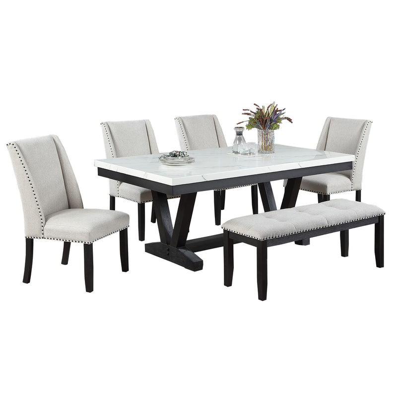 Dining Set With Upholstered Wing Back Chairs