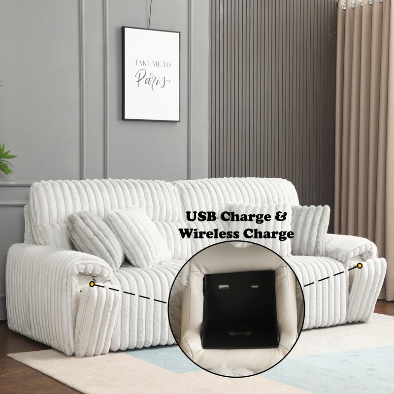 Jaya - Power Motion Sofa With Sleeper & USB Port - Light Gray