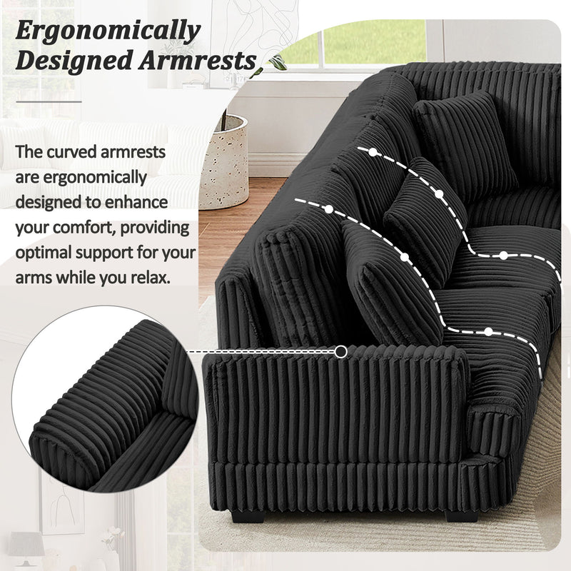U - Sectional Sofa With Chaise Lounge, Oversized Living Room Couch