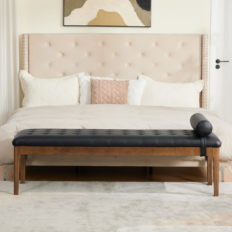 Upholstered End Of Bed Bench With Headrest