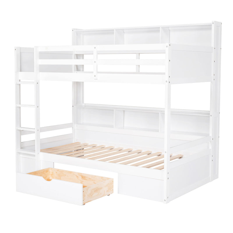 Carolee - Twin Size Bunk Bed With Built-In Shelves