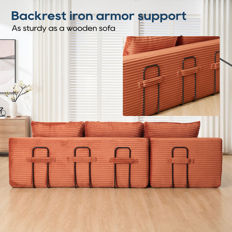 Modern L - Shaped Sectional Couch With Memory Foam