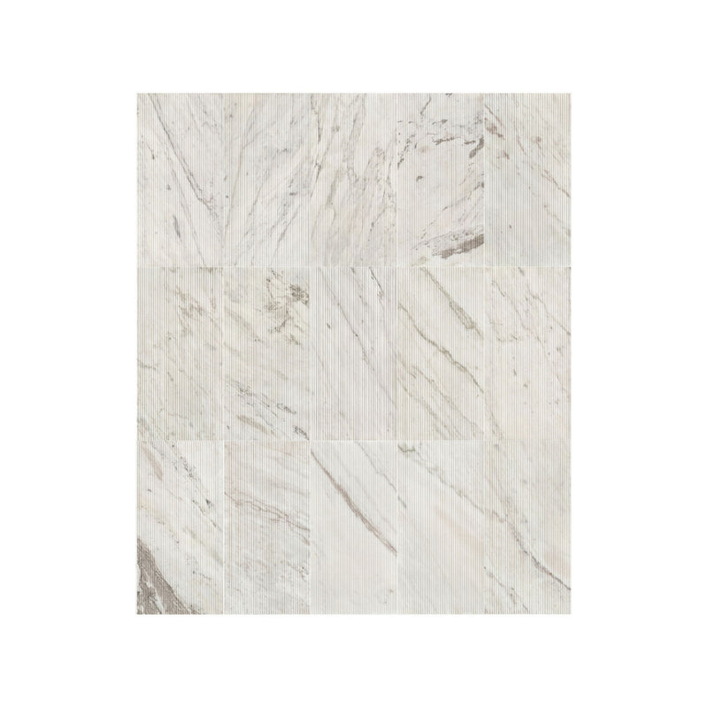 Snow Mountain Ol Textured Marble Tiles For Wall Decoration - White / Natural