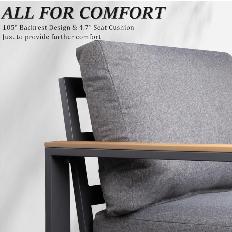 All-Weather Patio Armchairs With Thick Cushions (Set of 2)