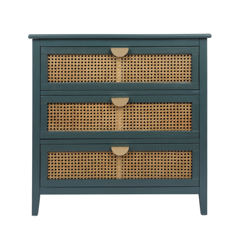 3 Drawer Cabinet, Natural Rattan, American Furniture