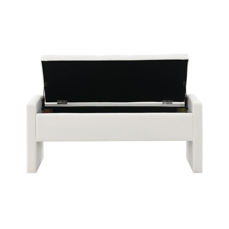 Modern Upholstered Large Bed End Bench With Storage