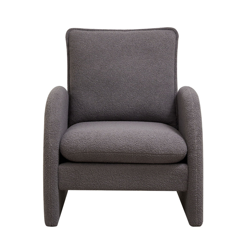 Modern Sherpa Upholstered Accent Chair, Comfortable Living Room Armchair, Lounge Chair For Bedroom, And Office