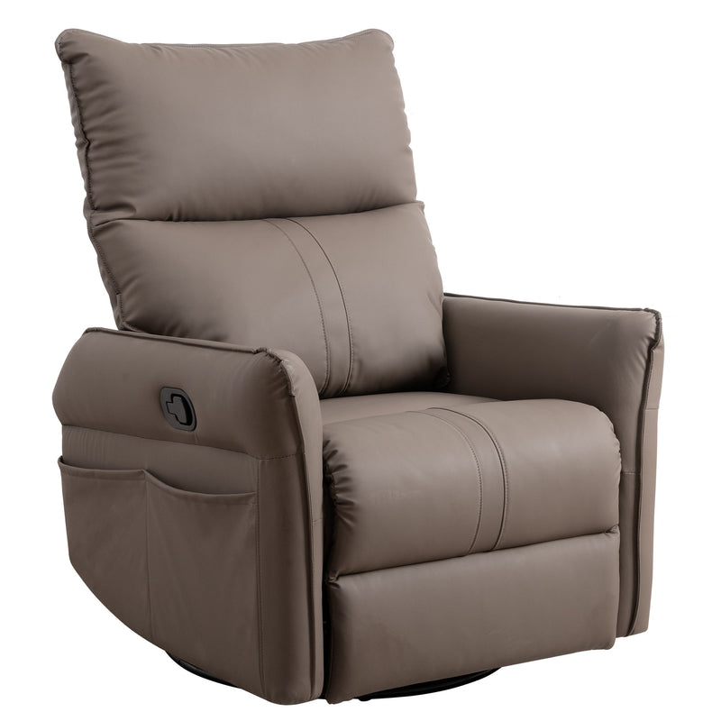 360° Modern Small Rocking Swivel Recliner Chair With Side Pocket