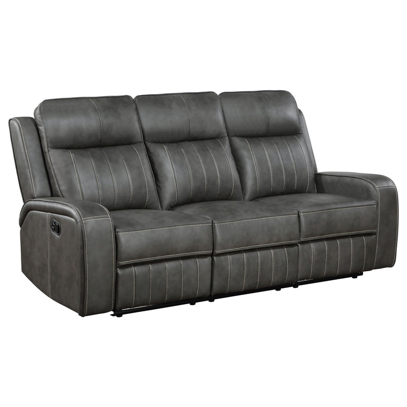 Forrest - Motion Reclining Sofa Comfort With Elegant Tufting And Wide Track Arms - Gray