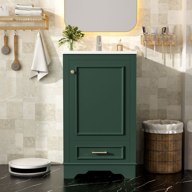 20" Bathroom Vanity With Sink, 1 Drawer, Freestanding Single Set