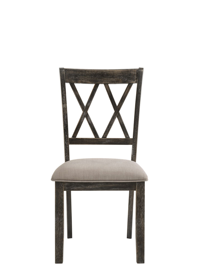Claudia II - Weathered Side Chair (Set of 2) - Beige / Gray