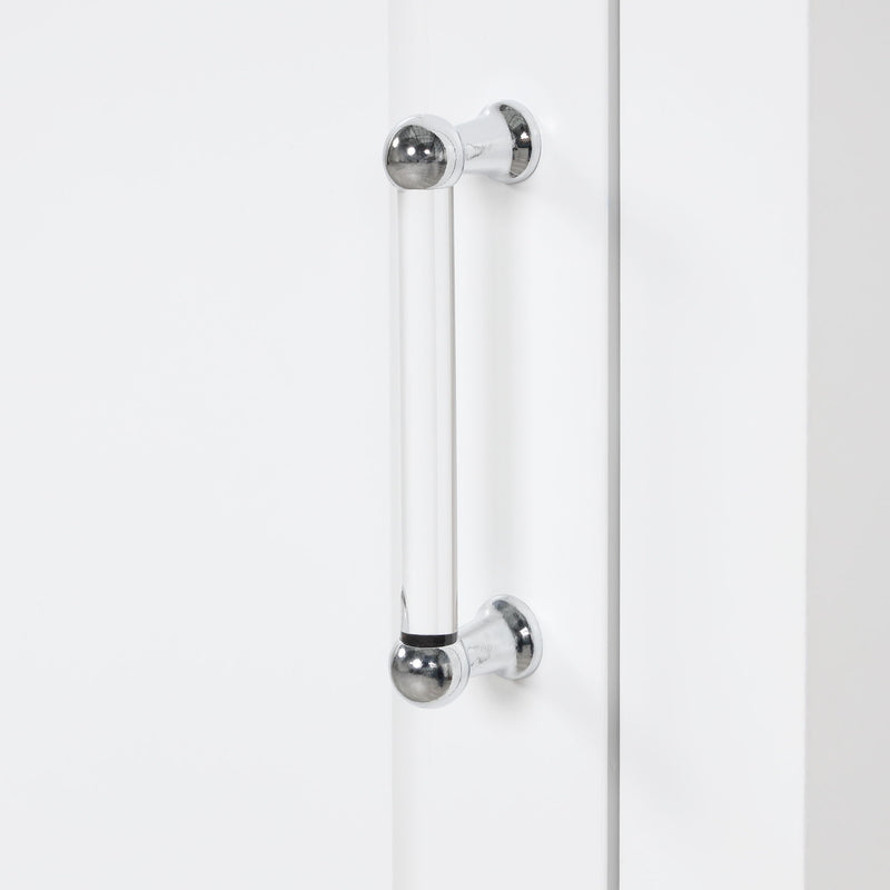 Tall Freestanding Bathroom Storage Cabinet With 2 Drawers And Adjustable Shelf