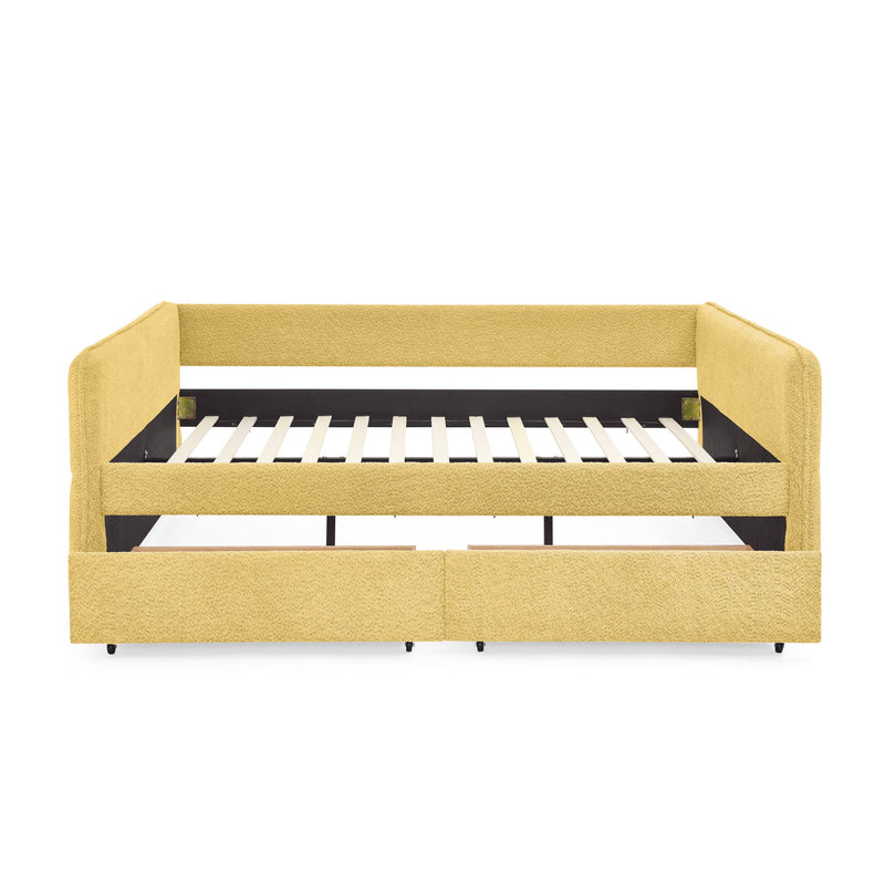 Upholstered Daybed & 2 Drawers
