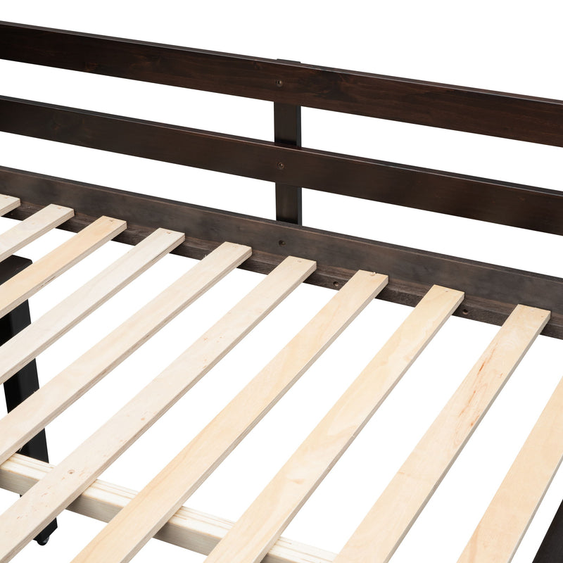 Loft Bed With Retractable Writing Desk And 3 Drawers With Storage Stairs And Shelves