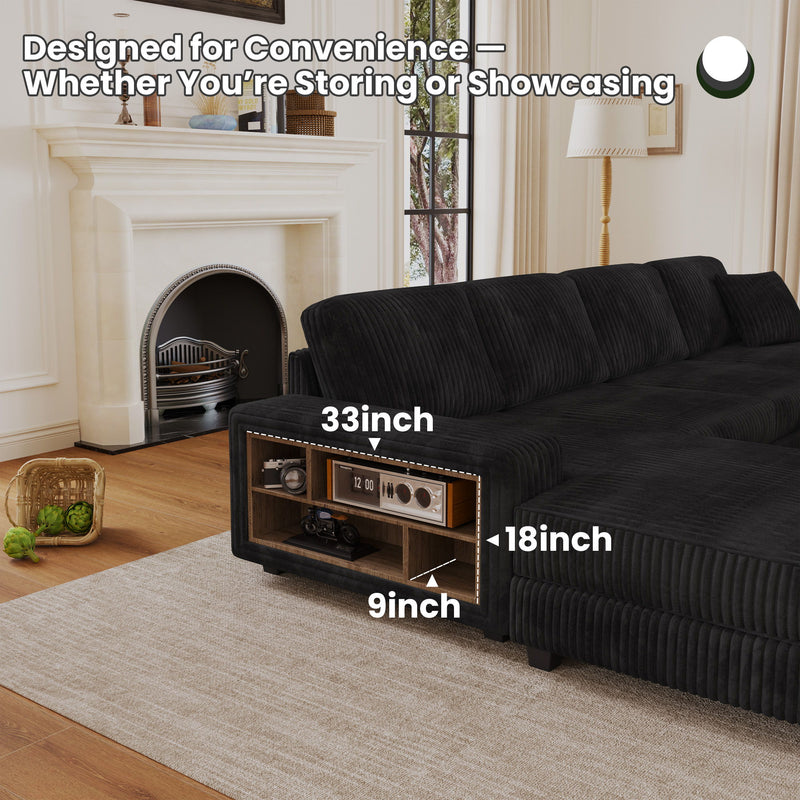 U-Shaped Convertible Sofa, 4 Seater Large Living Room Lounge