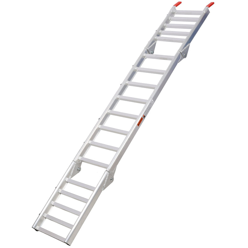 Ramp For Motorcycle / Lawn Mower / ATV, 2 In 1 Ramp And Tailgate Extender - Silver