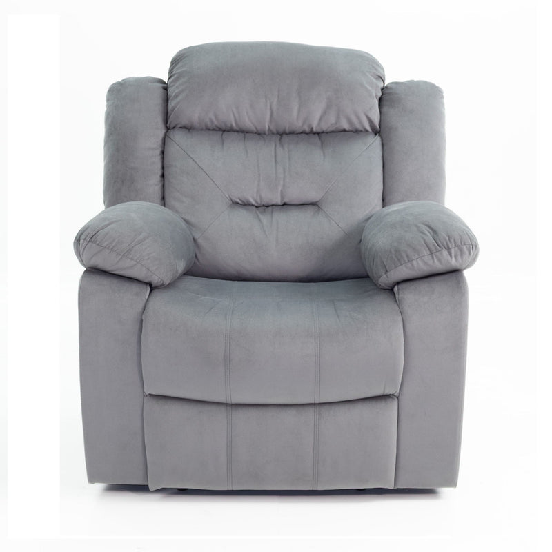 Modern Manual Recliner With Padded Seat And Pillow Arms
