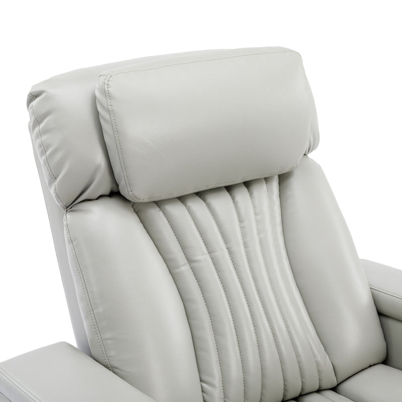 270° Power Swivel Recliner Home Theater Chair With Hidden Arm Storage, LED Light, Cup Holder, And Tray Table