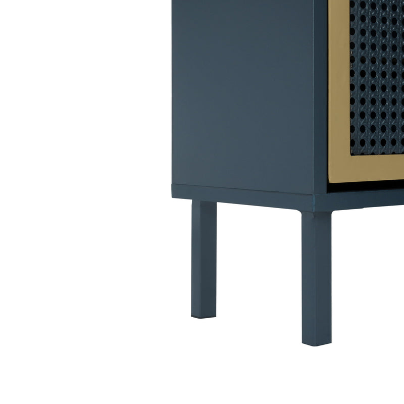 Modern Rattan 3 Door Shoe Rack Cabinet For Entryway