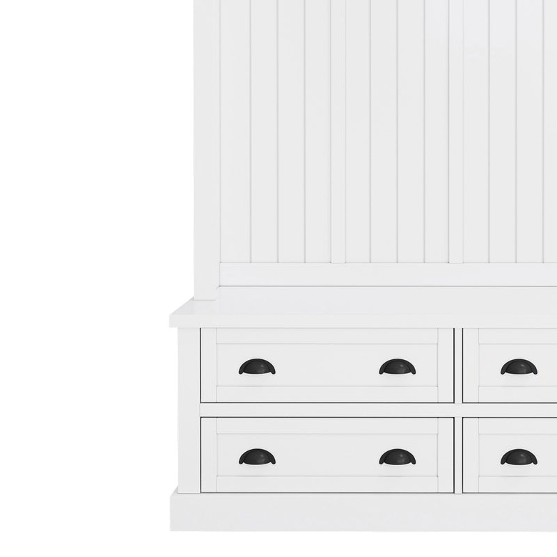 Hall Tree With 4 Drawers, Coat Rack With 6 Hooks