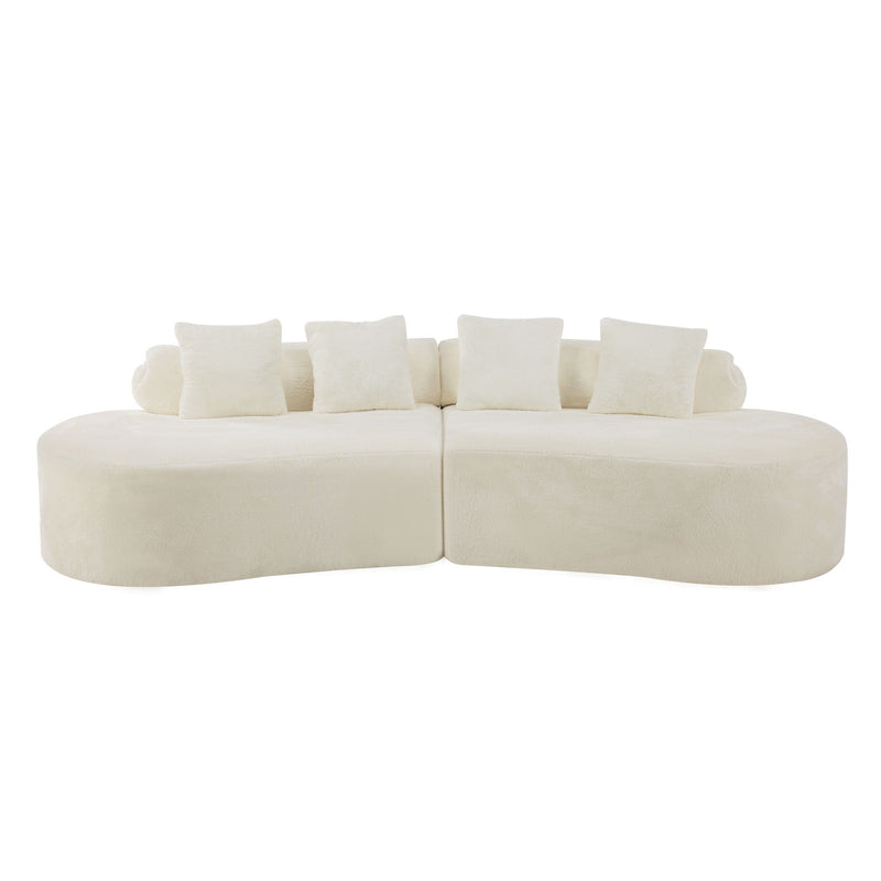 Modern Curved Sofa With Pillows