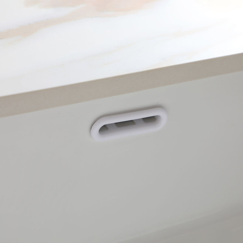 Elegant Vanity Top With Undermount Sink And Backsplash, Sintered Stone