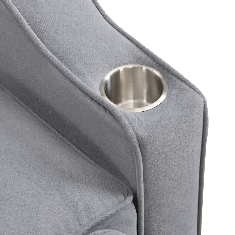 Modern Loveseat With Pullout Bed, Adjustable Reclining Backrest