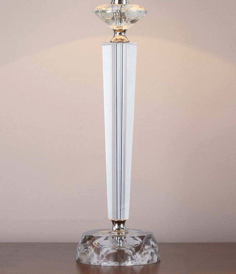 Diamond - Torch Contemporary Crystal Table Lamp (Set of 2) - Clear / Off White / Polished Nickel
