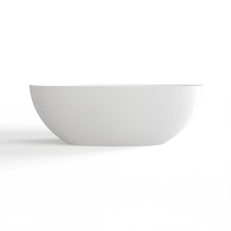 Soaking Bathtub, Freestanding, Solid Surface - Matte White