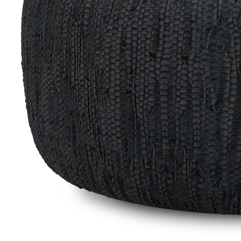 Fredrik - Round Pouf - Black