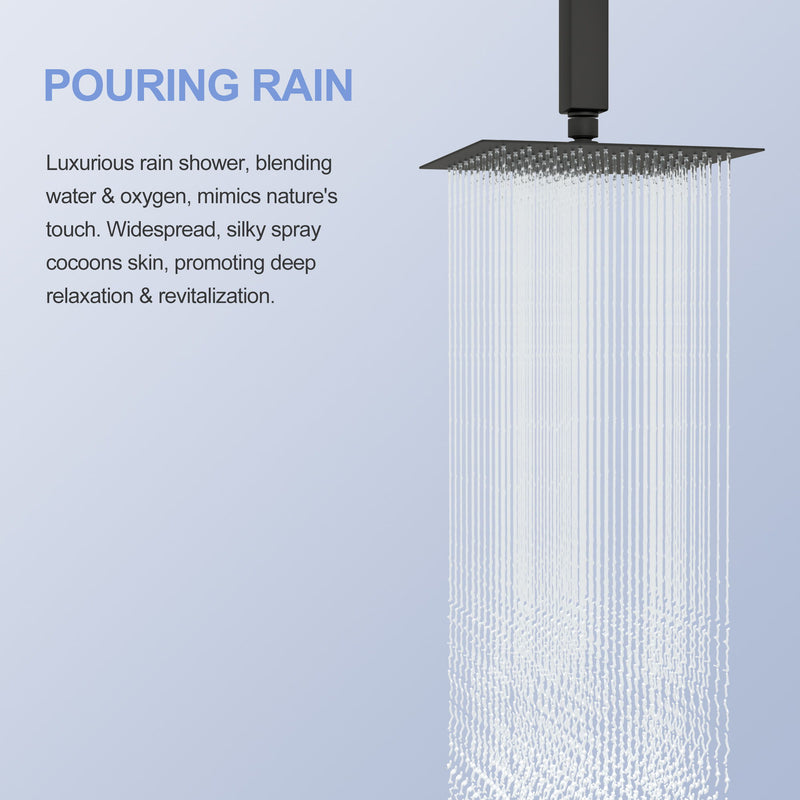 8" Square Rain Shower Head, Ceiling / Wall Mount Stainless Steel Bath Fixture