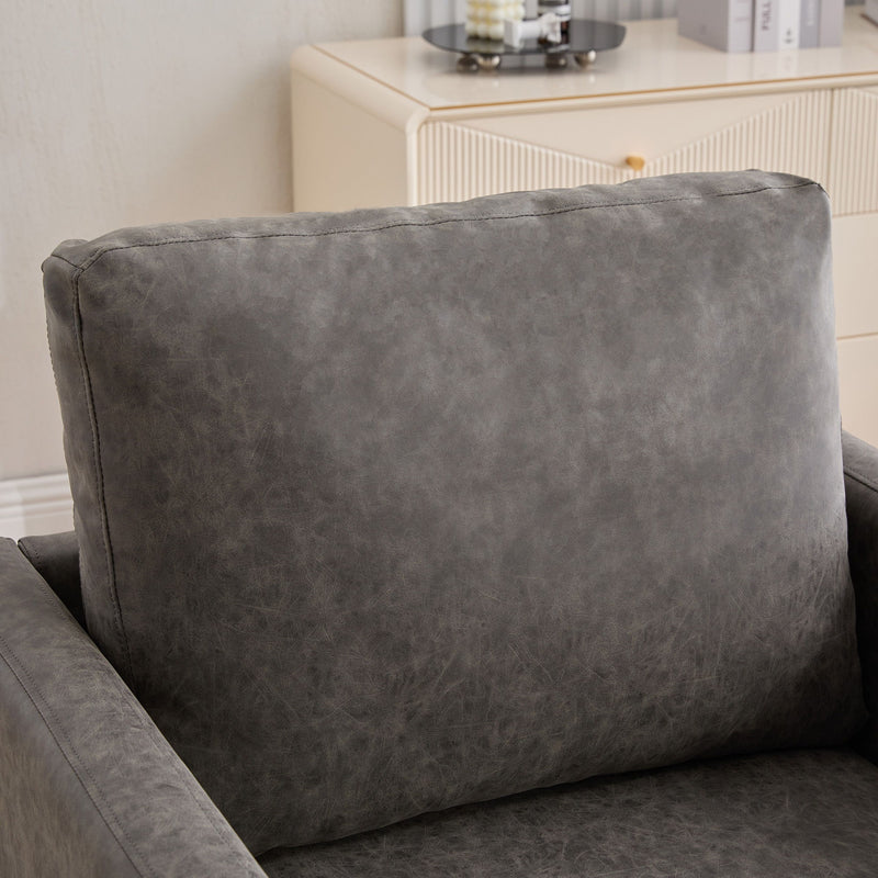 Modern Upholstered Square Swivel Accent Chair With 360 Degree Rotation