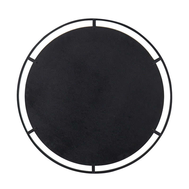 Theodor - Mirror With Industrial Design Round Mirror With Metal Frame For Wall Decor & Entryway Console Lean Against Wall - Black