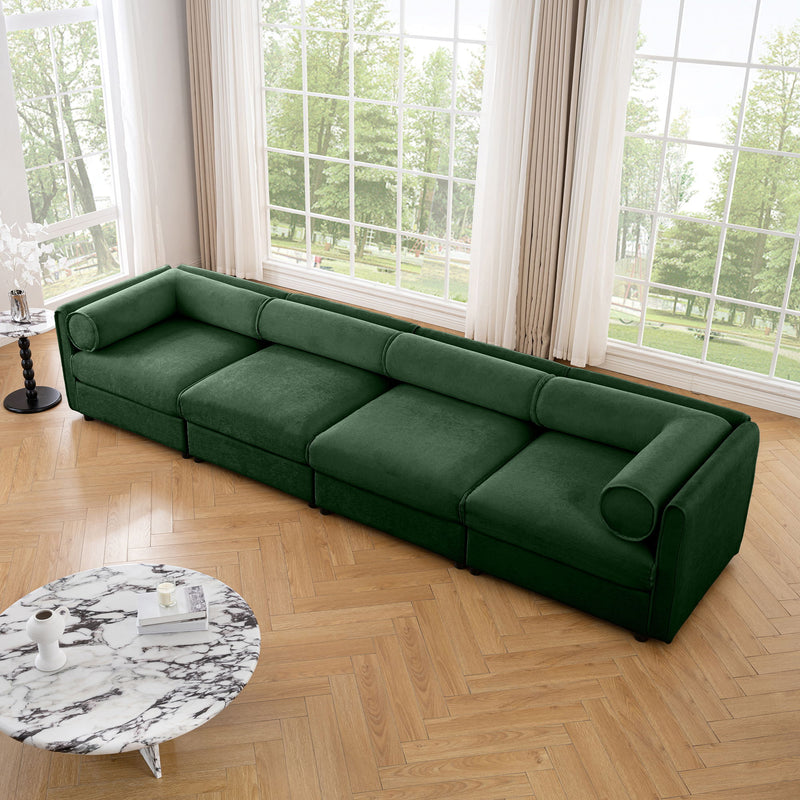 Stylish Sofa With Storage Seat And Cylindrical Backrest