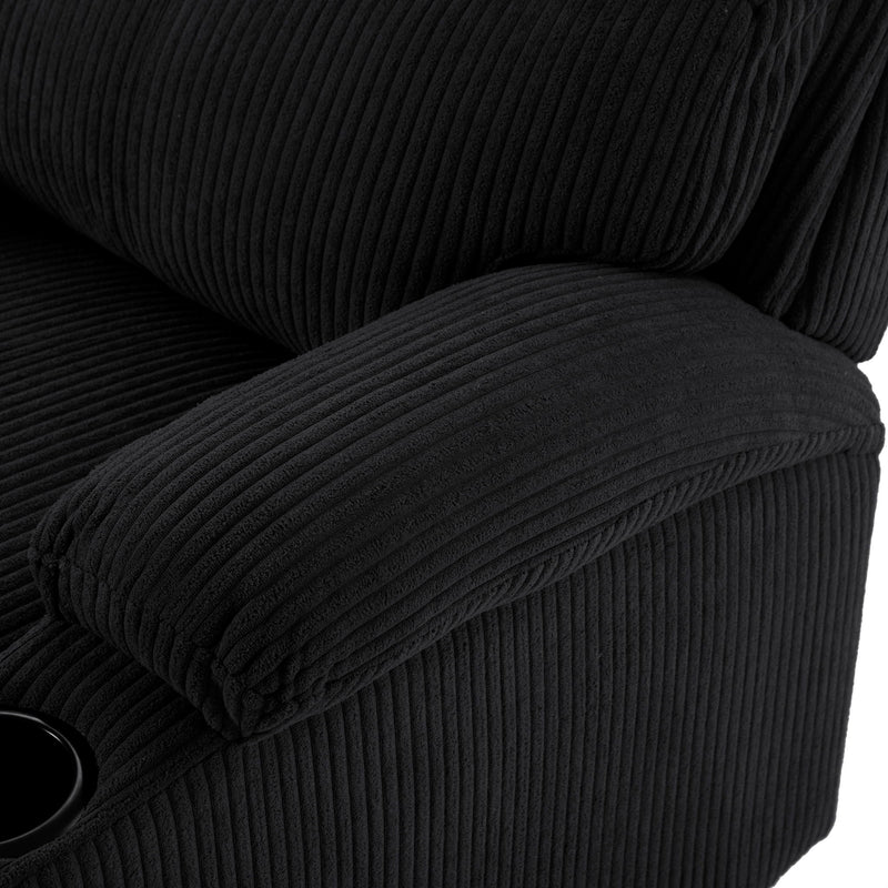 Adjustable Manual Recliner, Ergonomic Lounge Chair With Phone Holder And 2 Cup Holders