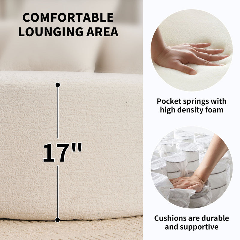 4 Seater Sofa With Fabric, 30D, 60 Hardness Full Sponge, 4 Pillow For Living Room, Home Furniture Sleeper Sectional Sofa For Apartment