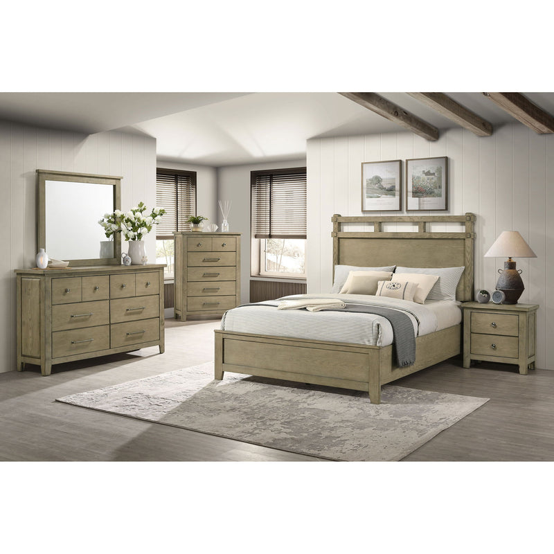 Pelton - 6 Drawer Dresser With Mirror - Oak