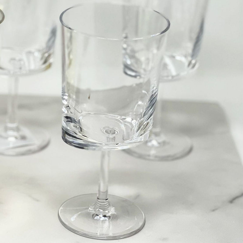 Leadingware Oval Halo Plastic Wine Glasses (Set of 4)